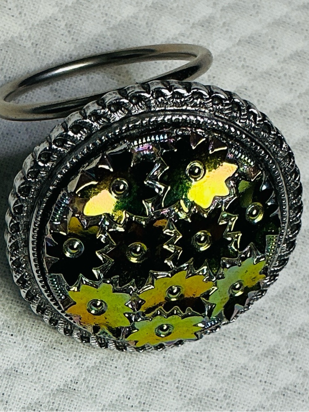 Vintage 1960s Western Germany Iridescent Floral Scarf Clip